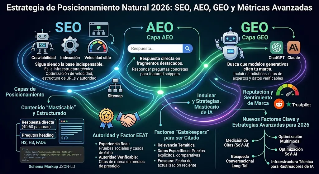 Estrategia de Posicionamiento Natural 2026 — SEO, AEO y GEO